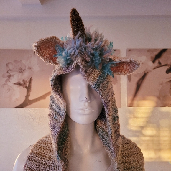 Handmade Unicorn Hoodie scarf